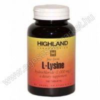 Highland L-lysine tabletta, 100 db