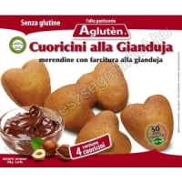 Agluten - Cuoricini alla Gianduia / Gluténmentes szívecskék- mogyorós 150g (4*37g )
