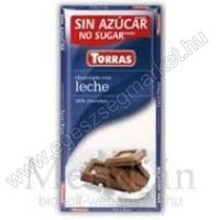 Torras gluténmentes tejcsokoládé hozzáadott cukor nélkül 75 g